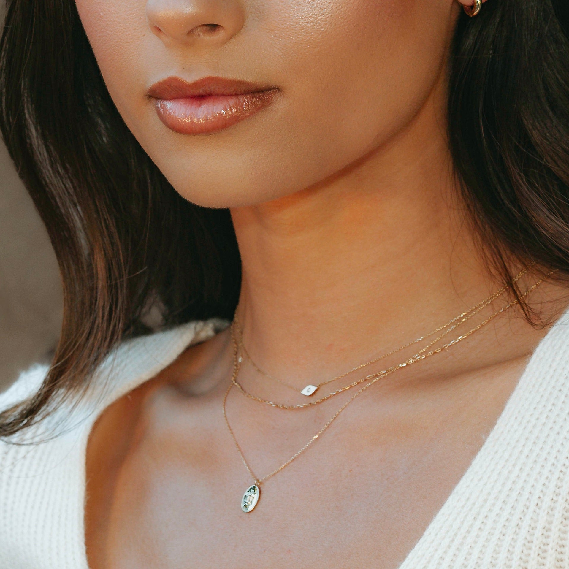 FINE Topaz Oval Tag Necklace