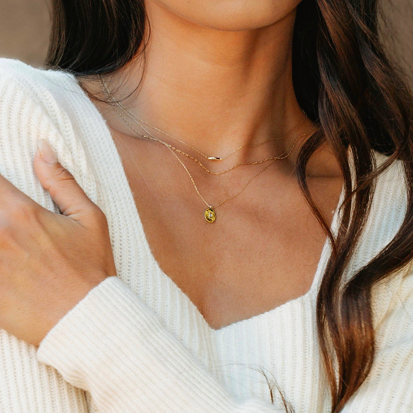 FINE Topaz Oval Tag Necklace