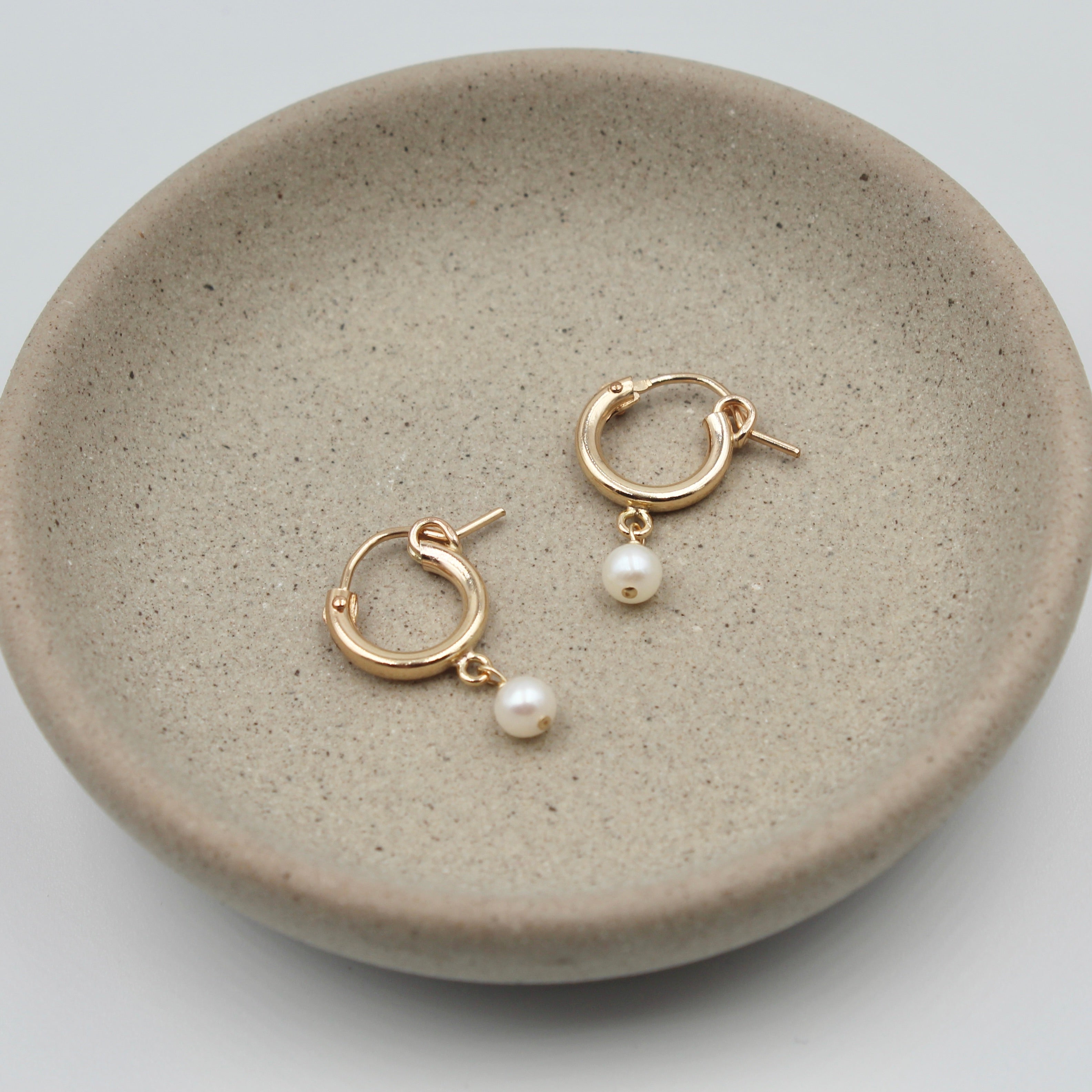 Pearl Charm Hoops